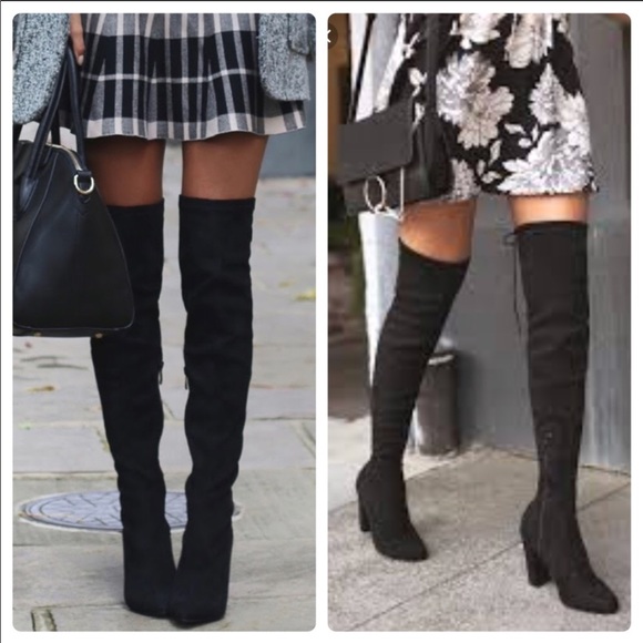 ❗️LAST ONE❗️8.5 Black Over the Knee Vegan Boots - Picture 3 of 4